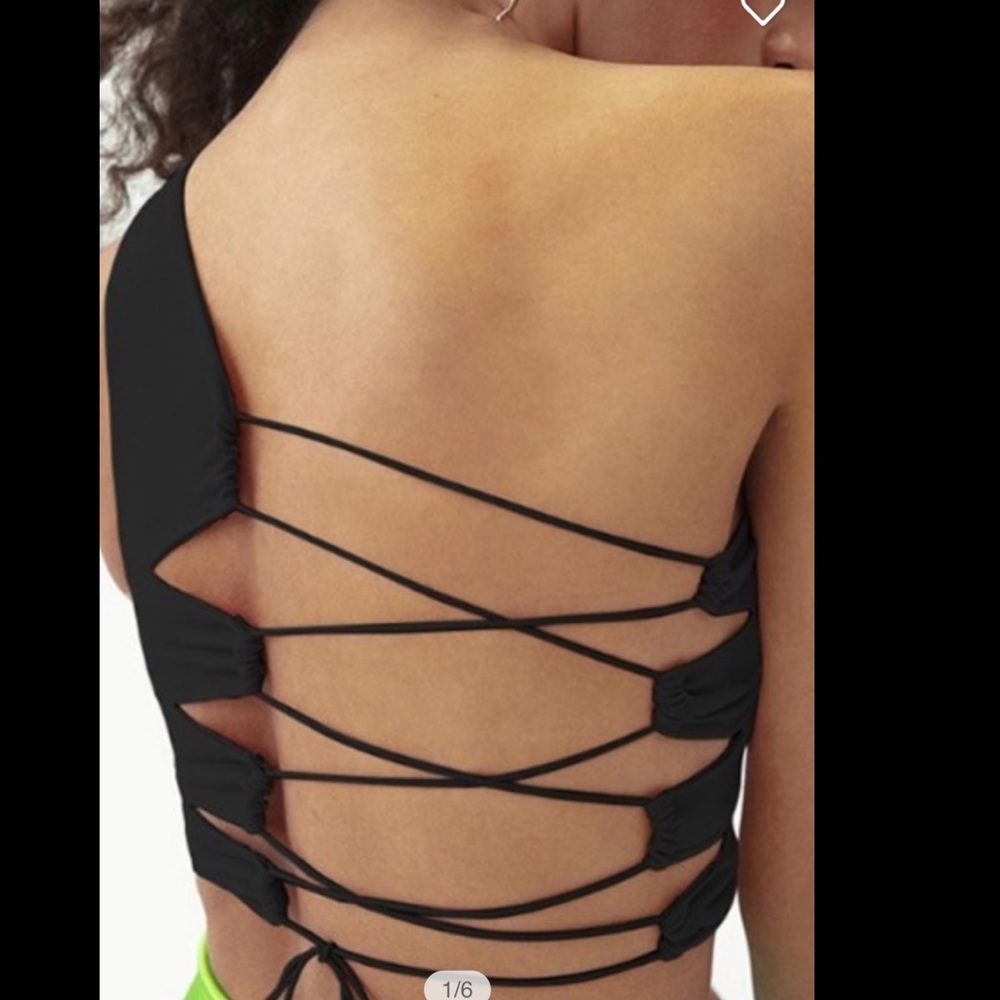 Strapping backless crop tank top -WHITE